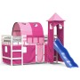 High bed for children with pink pine wood tower 80x200 cm by , Beds and slatted bases - Ref: Foro24-3207095, Price: 293,65 €,...