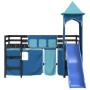 High bed for children with blue pine wood tower 90x190 cm by , Beds and slatted bases - Ref: Foro24-3207088, Price: 280,47 €,...