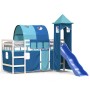 Cama alta para niños con torre madera pino azul 90x190 cm de , Camas y somieres - Ref: Foro24-3207112, Precio: 291,49 €, Desc...