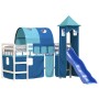 Cama alta para niños con torre madera pino azul 90x190 cm de , Camas y somieres - Ref: Foro24-3207112, Precio: 291,49 €, Desc...