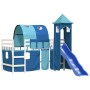 Cama alta para niños con torre madera pino azul 90x190 cm de , Camas y somieres - Ref: Foro24-3207112, Precio: 291,49 €, Desc...