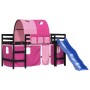 High bed for children with pink pine wood tunnel 80x200 cm by , Beds and slatted bases - Ref: Foro24-3207044, Price: 278,55 €...