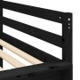 Cama alta niños con cortinas madera pino blanco negro 90x190 cm de , Camas y somieres - Ref: Foro24-3207033, Precio: 265,56 €...