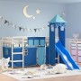 High bed for children with blue pine wood tower 80x200 cm by , Beds and slatted bases - Ref: Foro24-3207067, Price: 280,20 €,...