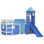 High bed for children with blue pine wood tower 80x200 cm by , Beds and slatted bases - Ref: Foro24-3207067, Price: 280,20 €,...