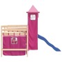 Cama alta para niños con torre madera pino rosa 80x200 cm de , Camas y somieres - Ref: Foro24-3207065, Precio: 242,99 €, Desc...