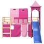 High bed for children with pink pine wood tower 80x200 cm by , Beds and slatted bases - Ref: Foro24-3207092, Price: 261,08 €,...