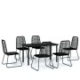 Garden dining set 7 pieces black by , Garden sets - Ref: Foro24-3099092, Price: 435,37 €, Discount: %