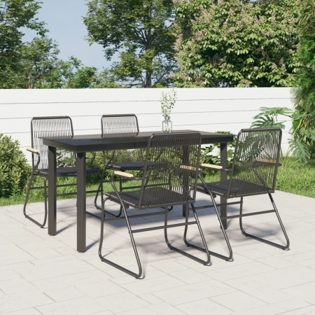 Garden dining set 5 pieces black PVC rattan by , Garden sets - Ref: Foro24-3099211, Price: 302,79 €, Discount: %