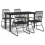 Garden dining set 5 pieces black PVC rattan by , Garden sets - Ref: Foro24-3099211, Price: 302,79 €, Discount: %