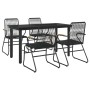 Garden dining set 5 pieces black PVC rattan by , Garden sets - Ref: Foro24-3099211, Price: 302,79 €, Discount: %