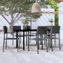 Juego de comedor para jardín 7 piezas negro de , Conjuntos de jardín - Ref: Foro24-3099266, Precio: 415,45 €, Descuento: %