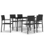 Juego de comedor para jardín 7 piezas negro de , Conjuntos de jardín - Ref: Foro24-3099266, Precio: 415,45 €, Descuento: %