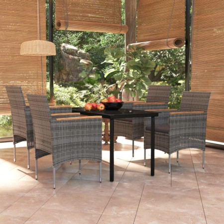 5-piece garden dining set with gray and black cushions by , Garden sets - Ref: Foro24-3099337, Price: 365,64 €, Discount: %