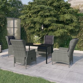 5-teiliges graues Garten-Ess-Set aus synthetischem Rattan von , Gartensets - Ref: Foro24-3099645, Preis: 1,00 €, Rabatt: %