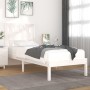 Estructura de cama madera maciza de pino blanco 90x190 cm de , Camas y somieres - Ref: Foro24-3103899, Precio: 94,00 €, Descu...