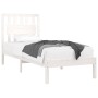 Estructura de cama madera maciza de pino blanco 90x190 cm de , Camas y somieres - Ref: Foro24-3103899, Precio: 94,00 €, Descu...