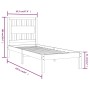 Estructura de cama madera maciza de pino blanco 90x190 cm de , Camas y somieres - Ref: Foro24-3103899, Precio: 94,00 €, Descu...