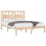 Solid pine wood bed frame 135x190 cm by , Beds and slatted bases - Ref: Foro24-3103908, Price: 136,14 €, Discount: %