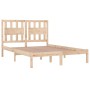 Solid pine wood bed frame 135x190 cm by , Beds and slatted bases - Ref: Foro24-3103908, Price: 136,14 €, Discount: %