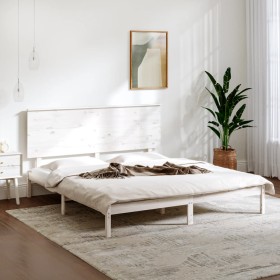 Estructura de cama madera maciza blanca King Size 150x200 cm de , Camas y somieres - Ref: Foro24-3104809, Precio: 147,24 €, D...