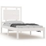 White solid wood single bed frame 90x190 cm by , Beds and slatted bases - Ref: Foro24-3105501, Price: 96,46 €, Discount: %