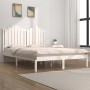 Solid white pine wood bed frame 120x190 cm by , Beds and slatted bases - Ref: Foro24-3103749, Price: 125,99 €, Discount: %