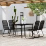 Juego de comedor de jardín 5 piezas negro de , Conjuntos de jardín - Ref: Foro24-3099181, Precio: 534,26 €, Descuento: %