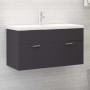 Gray engineered wood cabinet with sink by , bathroom vanities - Ref: Foro24-3071290, Price: 282,29 €, Discount: %