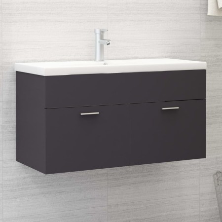 Gray engineered wood cabinet with sink by , bathroom vanities - Ref: Foro24-3071290, Price: 281,28 €, Discount: %