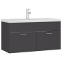 Gray engineered wood cabinet with sink by , bathroom vanities - Ref: Foro24-3071290, Price: 281,28 €, Discount: %