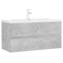 Mueble con lavabo madera de ingeniería gris hormigón de , Tocadores de baño - Ref: Foro24-3071652, Precio: 283,03 €, Descuent...