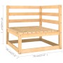 Garden furniture set 6 pieces and cushions solid pine wood by , Garden sets - Ref: Foro24-3083794, Price: 543,14 €, Discount: %