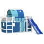 Cama alta para niños con túnel madera pino azul 90x200 cm de , Camas y somieres - Ref: Foro24-3207049, Precio: 287,07 €, Desc...