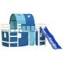 Cama alta para niños con túnel madera pino azul 90x200 cm de , Camas y somieres - Ref: Foro24-3207049, Precio: 287,07 €, Desc...