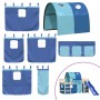 Cama alta para niños con túnel madera pino azul 80x200 cm de , Camas y somieres - Ref: Foro24-3207037, Precio: 262,51 €, Desc...