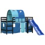 Cama alta para niños con túnel madera pino azul 90x190 cm de , Camas y somieres - Ref: Foro24-3207061, Precio: 281,60 €, Desc...