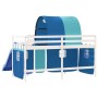 High bed for children with blue pine wood tunnel 80x200 cm by , Beds and slatted bases - Ref: Foro24-3207040, Price: 281,34 €...