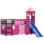 Cama alta para niños con torre madera pino rosa 90x200 cm de , Camas y somieres - Ref: Foro24-3207080, Precio: 285,39 €, Desc...