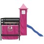 Cama alta para niños con torre madera pino rosa 90x200 cm de , Camas y somieres - Ref: Foro24-3207080, Precio: 283,36 €, Desc...