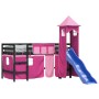 High bed for children with pink pine wood tower 90x190 cm by , Beds and slatted bases - Ref: Foro24-3207089, Price: 280,47 €,...