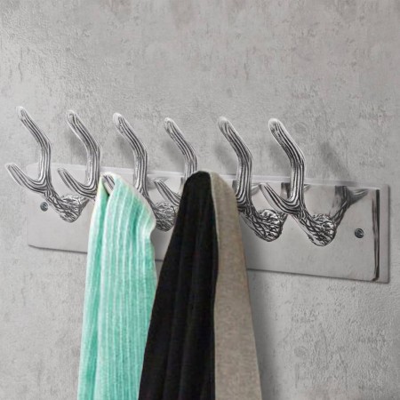 Coat racks 4 units silver aluminum by , Hat and coat racks - Ref: Foro24-278753, Price: 121,35 €, Discount: %