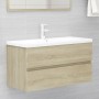 Mueble con lavabo madera de ingeniería roble Sonoma de , Tocadores de baño - Ref: Foro24-3071651, Precio: 283,95 €, Descuento: %