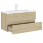 Mueble con lavabo madera de ingeniería roble Sonoma de , Tocadores de baño - Ref: Foro24-3071651, Precio: 283,95 €, Descuento: %