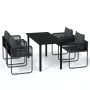 Juego de comedor para jardín 5 piezas negro de , Conjuntos de jardín - Ref: Foro24-3099079, Precio: 474,99 €, Descuento: %