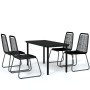 Juego de comedor para jardín 5 piezas negro de , Conjuntos de jardín - Ref: Foro24-3099091, Precio: 351,99 €, Descuento: %