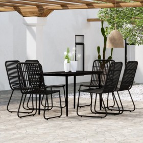 Garten-Essgruppe 7-teilig schwarz von , Gartensets - Ref: Foro24-3099182, Preis: 787,47 €, Rabatt: %