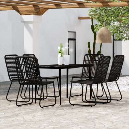 Juego de comedor de jardín 7 piezas negro de , Conjuntos de jardín - Ref: Foro24-3099182, Precio: 787,47 €, Descuento: %