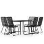 Juego de comedor de jardín 7 piezas negro de , Conjuntos de jardín - Ref: Foro24-3099182, Precio: 787,47 €, Descuento: %