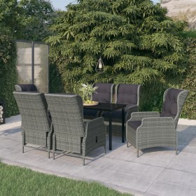 Garten-Essgruppe, 7-teilig, graues synthetisches Rattan von , Gartensets - Ref: Foro24-3099646, Preis: 1,00 €, Rabatt: %